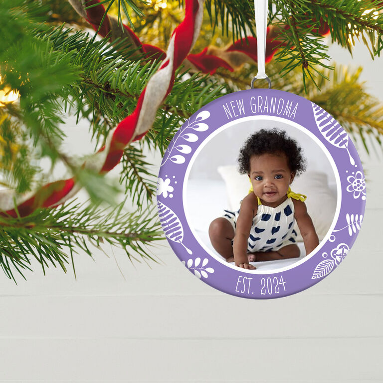 Hallmark New Grandma Personalized Text And Photo Ceramic Ornament