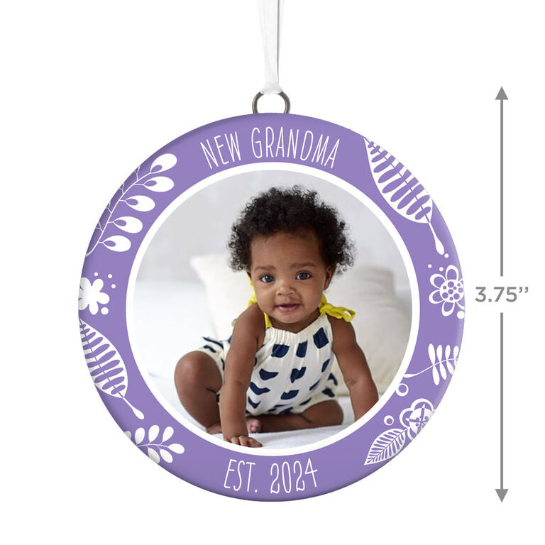 Hallmark New Grandma Personalized Text And Photo Ceramic Ornament