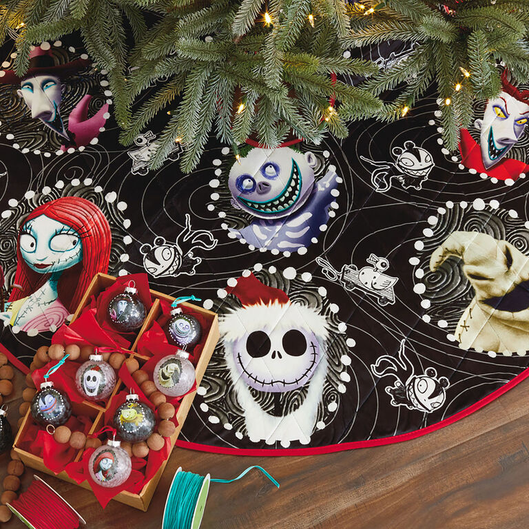 Hallmark Disney Tim Burton's The Nightmare Before Christmas Halloween Town Christmas Tree Skirt, 48"