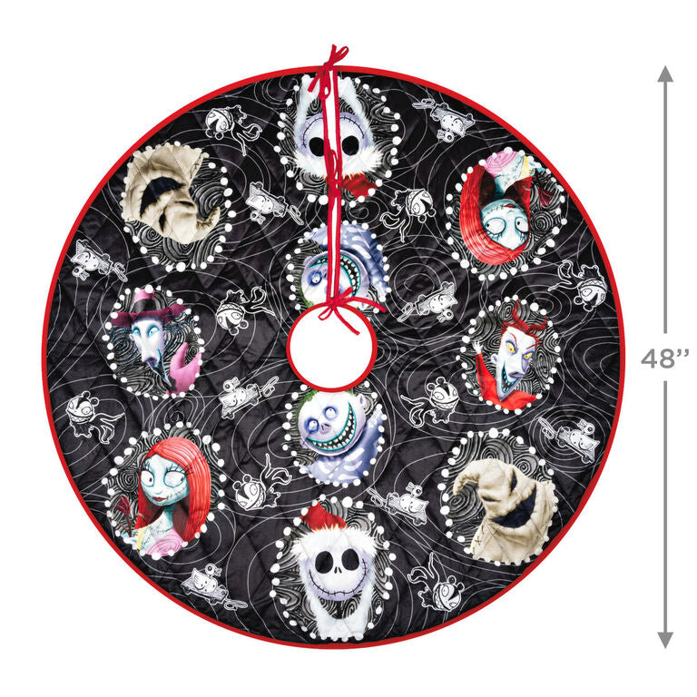 Hallmark Disney Tim Burton's The Nightmare Before Christmas Halloween Town Christmas Tree Skirt, 48"
