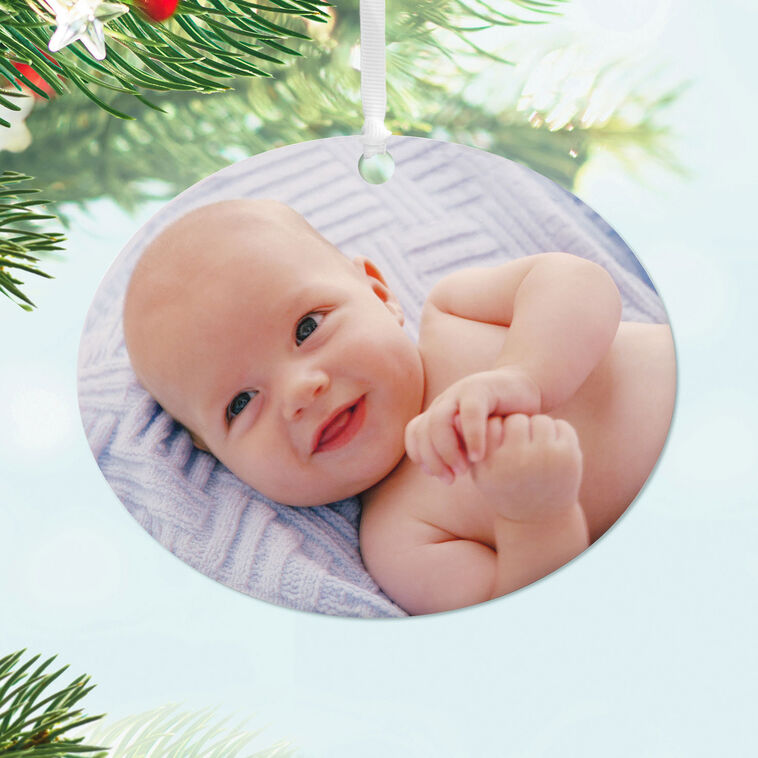 Hallmark Horizontal Oval Metal Personalized Ornament, Custom Photo