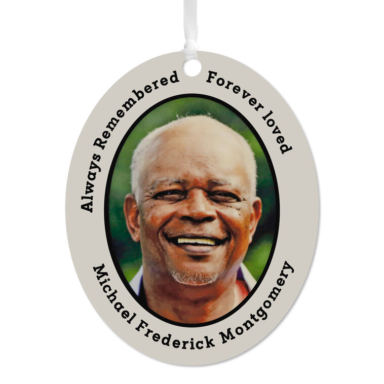 Hallmark Vertical Oval Metal Personalized Ornament, Custom Photo And Text
