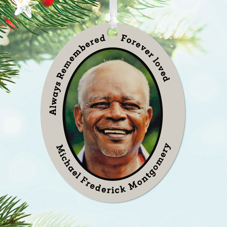 Hallmark Vertical Oval Metal Personalized Ornament, Custom Photo And Text