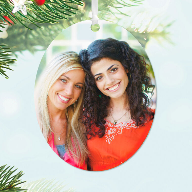 Hallmark Vertical Oval Metal Personalized Ornament, Custom Photo
