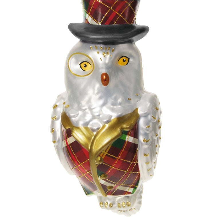 Hallmark Dapper Owl Glass Ornament