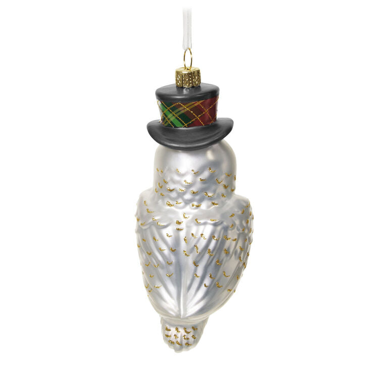 Hallmark Dapper Owl Glass Ornament