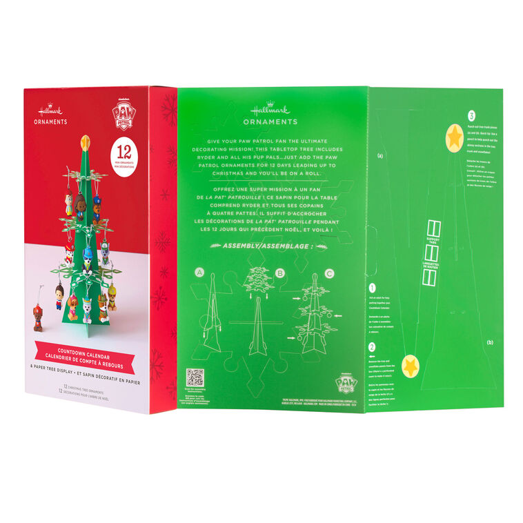  Paw Patrol™ Hallmark Countdown Calendar Paper Tree Set With 12 Mini Ornaments