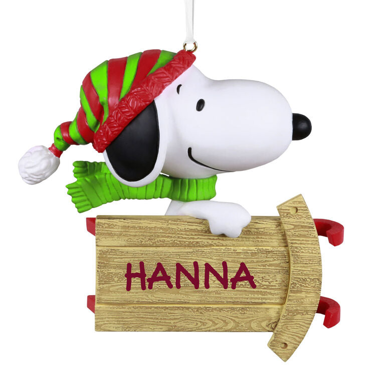 Hallmark Peanuts® Sledding With Snoopy Personalized Ornament