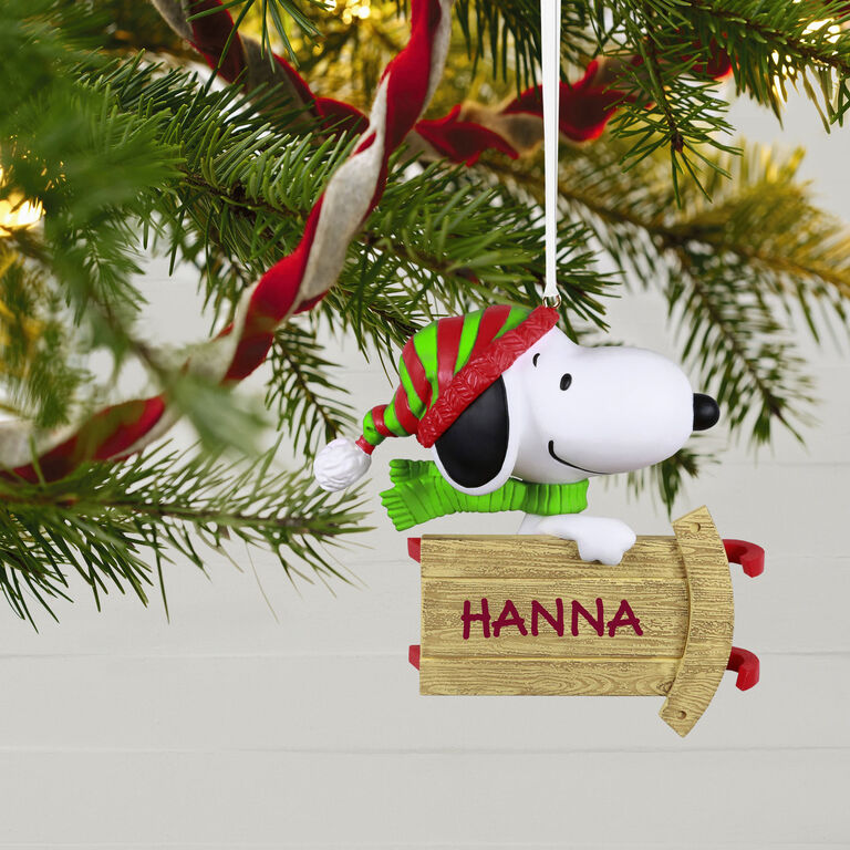 Hallmark Peanuts® Sledding With Snoopy Personalized Ornament