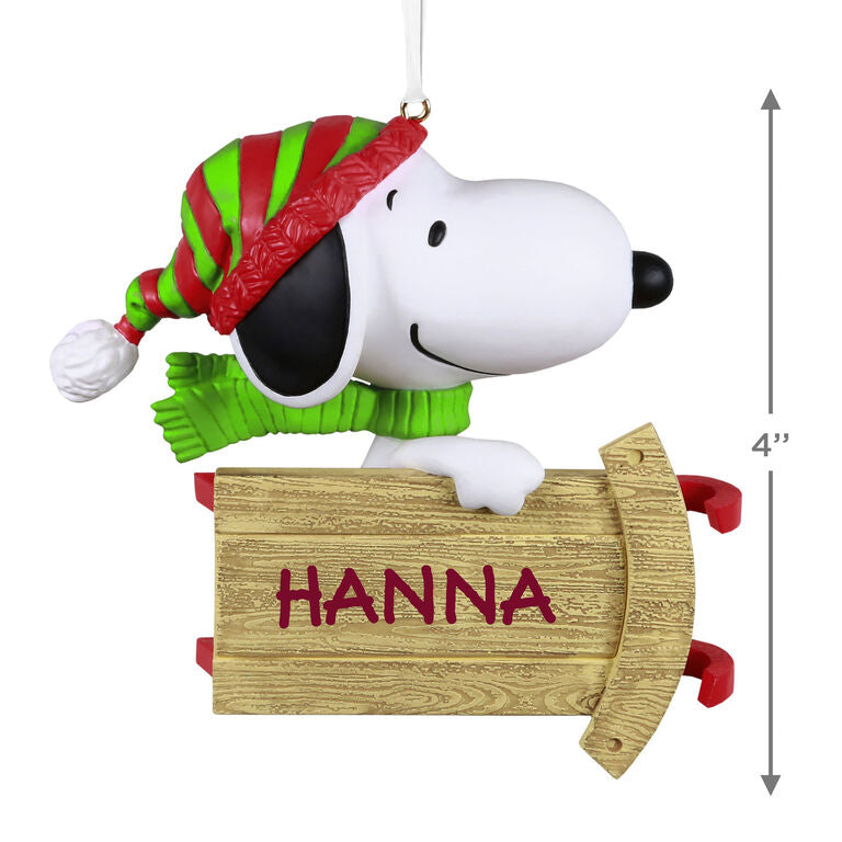 Hallmark Peanuts® Sledding With Snoopy Personalized Ornament