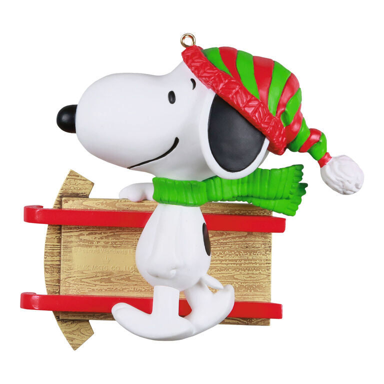 Hallmark Peanuts® Sledding With Snoopy Personalized Ornament