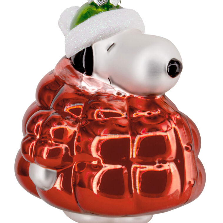  Peanuts® Snoopy In Puffer Coat Blown Glass Hallmark Ornament