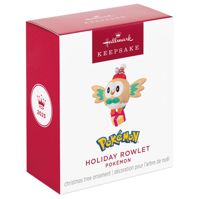 Hallmark Mini Pokémon Holiday Rowlet Ornament, 1.25"