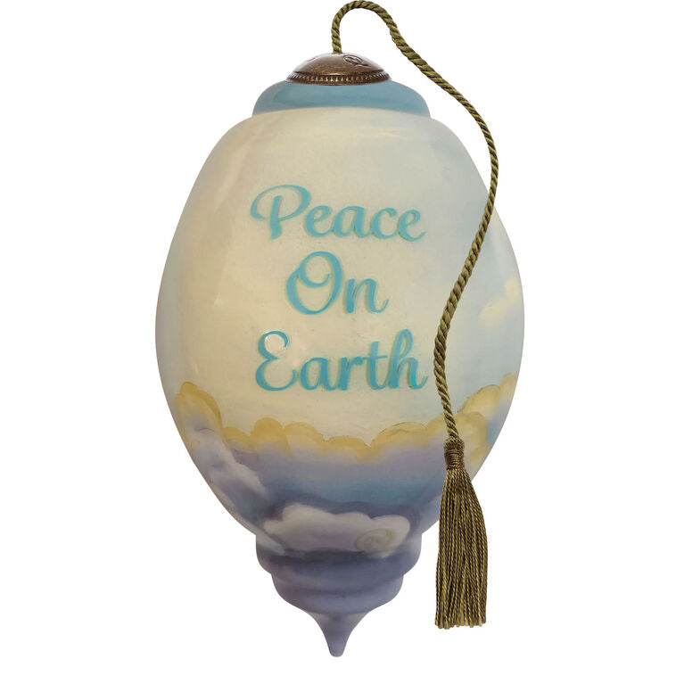  Ne'Qwa Art Precious Moments Peace On Earth Angel Glass Christmas Ornament