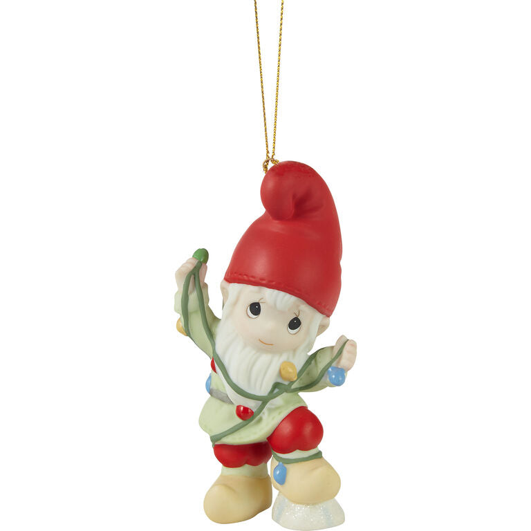  Precious Moments Gnome Worry, Be Happy Ornament, 4.1"
