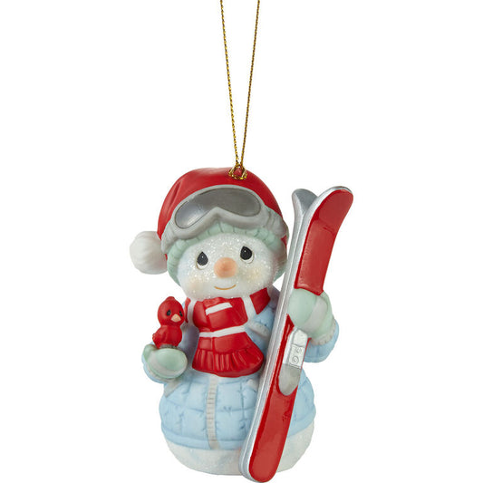  Precious Moments ‘Tis The Ski-Son To Be Jolly Ornament, 3.4"