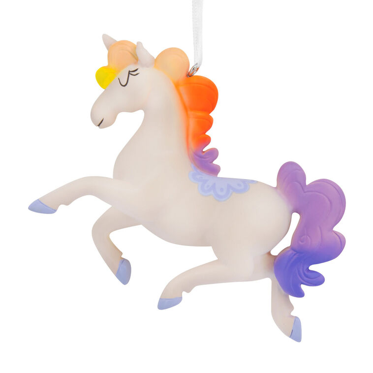  Whimsical Unicorn With Rainbow Mane Hallmark Ornament