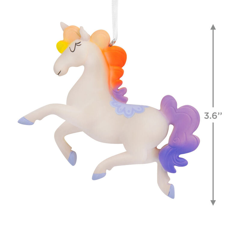  Whimsical Unicorn With Rainbow Mane Hallmark Ornament