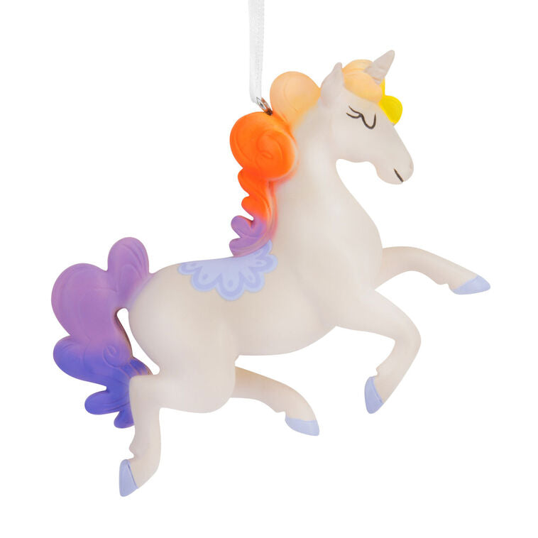  Whimsical Unicorn With Rainbow Mane Hallmark Ornament