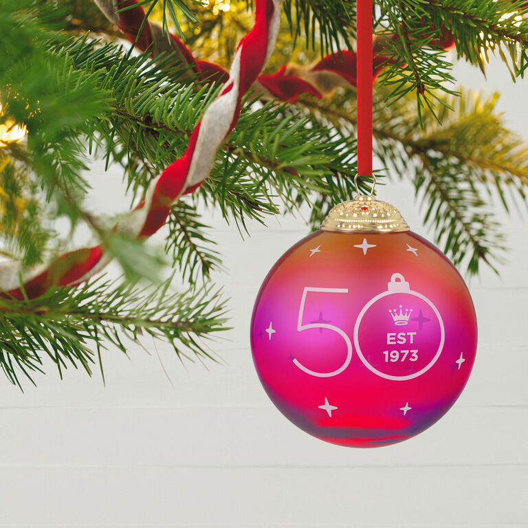 Hallmark Keepsake Ornament 50th Anniversary Christmas Commemorative Special Edition Glass And Metal Ornament