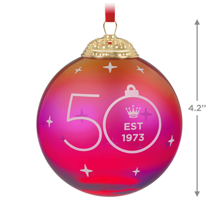 Hallmark Keepsake Ornament 50th Anniversary Christmas Commemorative Special Edition Glass And Metal Ornament