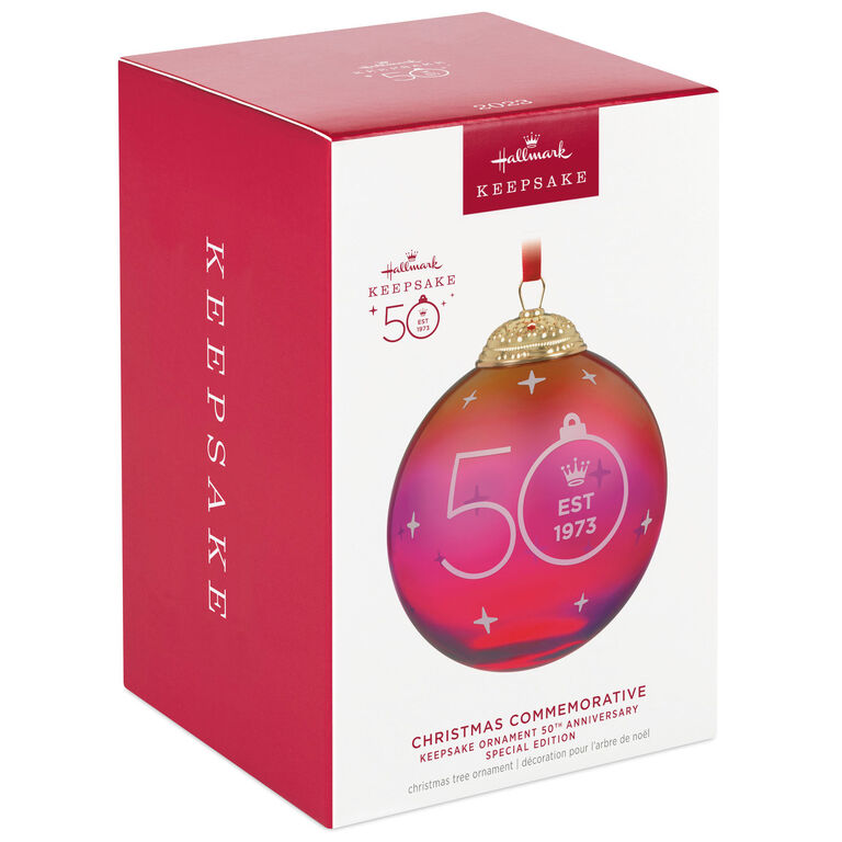 Hallmark Keepsake Ornament 50th Anniversary Christmas Commemorative Special Edition Glass And Metal Ornament
