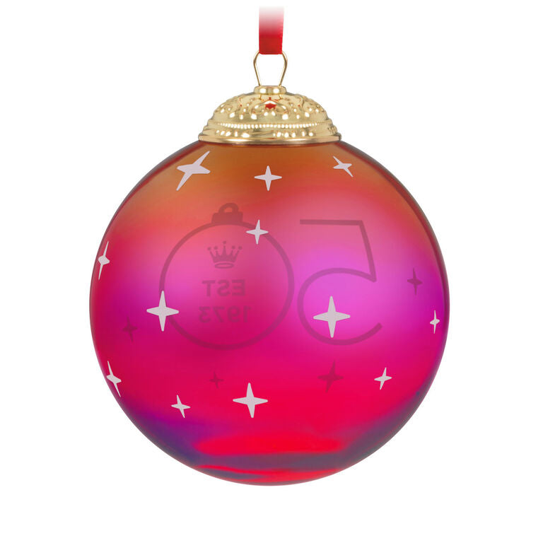 Hallmark Keepsake Ornament 50th Anniversary Christmas Commemorative Special Edition Glass And Metal Ornament