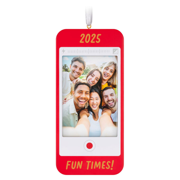 Hallmark Fun Times 2025 Cell Phone Personalized Ornament, Custom Photo