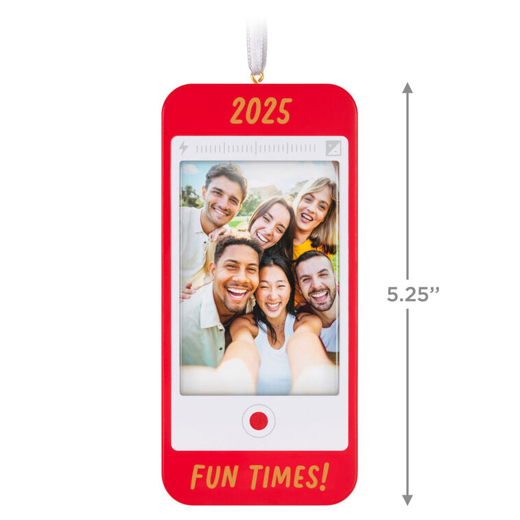 Hallmark Fun Times 2025 Cell Phone Personalized Ornament, Custom Photo