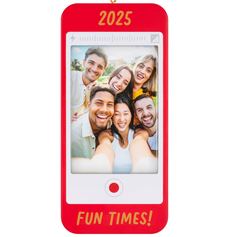Hallmark Fun Times 2025 Cell Phone Personalized Ornament, Custom Photo