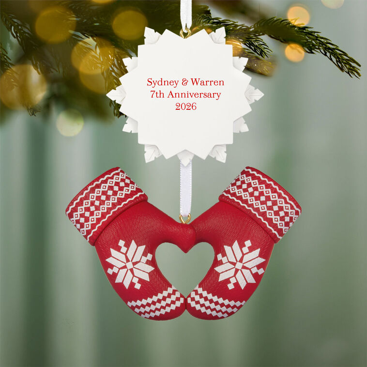 Hallmark Merry Mittens Personalized Ornament, Custom Text