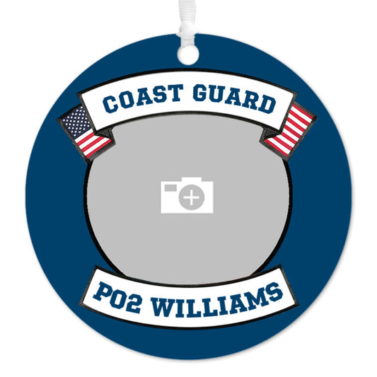 Hallmark Coast Guard Metal Personalized Ornament, Custom Photo And Text