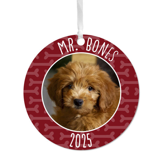Hallmark Pet Round Metal Personalized Ornament, Custom Photo And Text