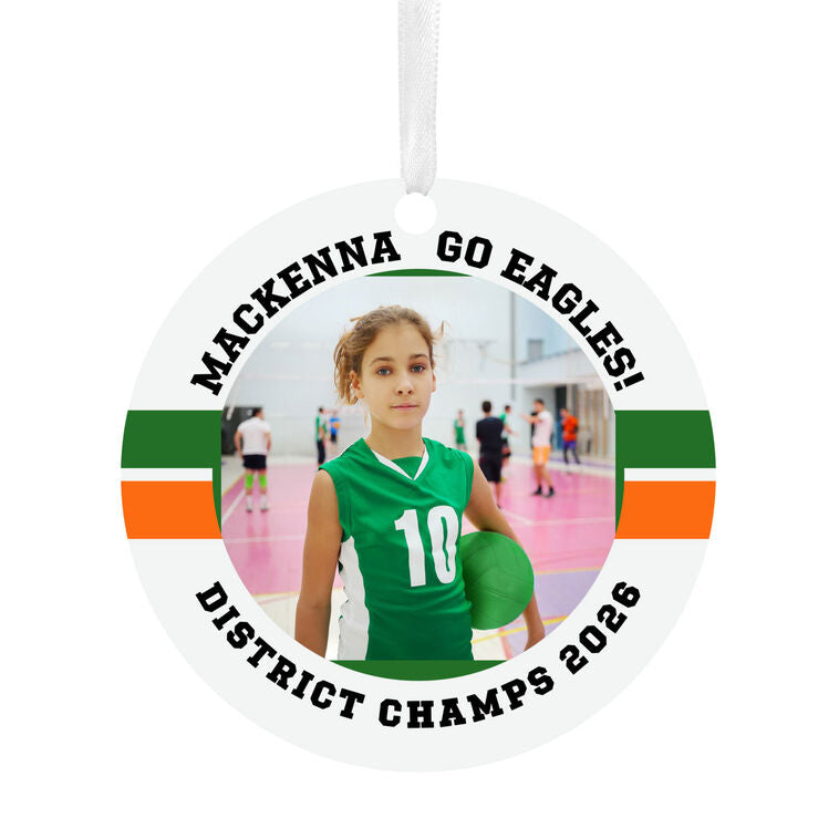 Hallmark Volleyball Round Metal Personalized Ornament, Custom Photo And Text