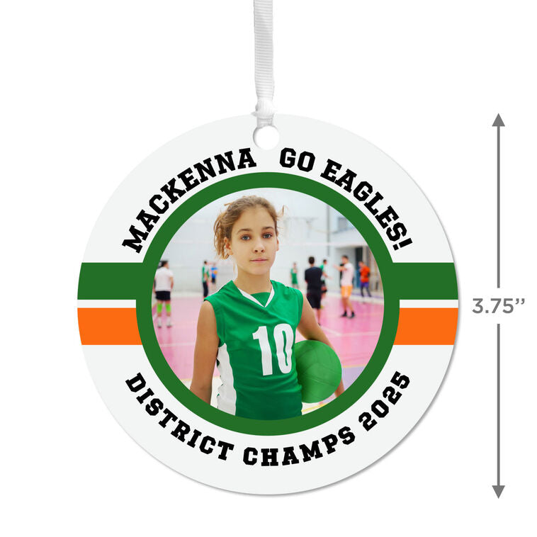 Hallmark Volleyball Round Metal Personalized Ornament, Custom Photo And Text