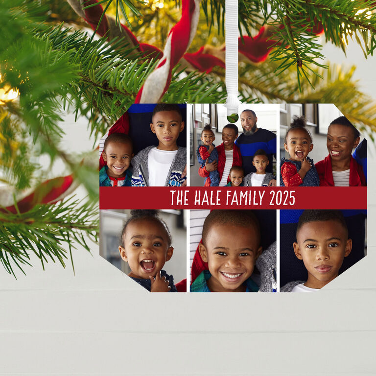 Hallmark Six-Photo Personalized Text And Photo Metal Ornament