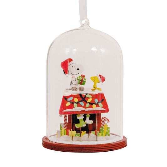 Peanuts® Snoopy's Doghouse Cloche Glass And Paper Hallmark Ornament