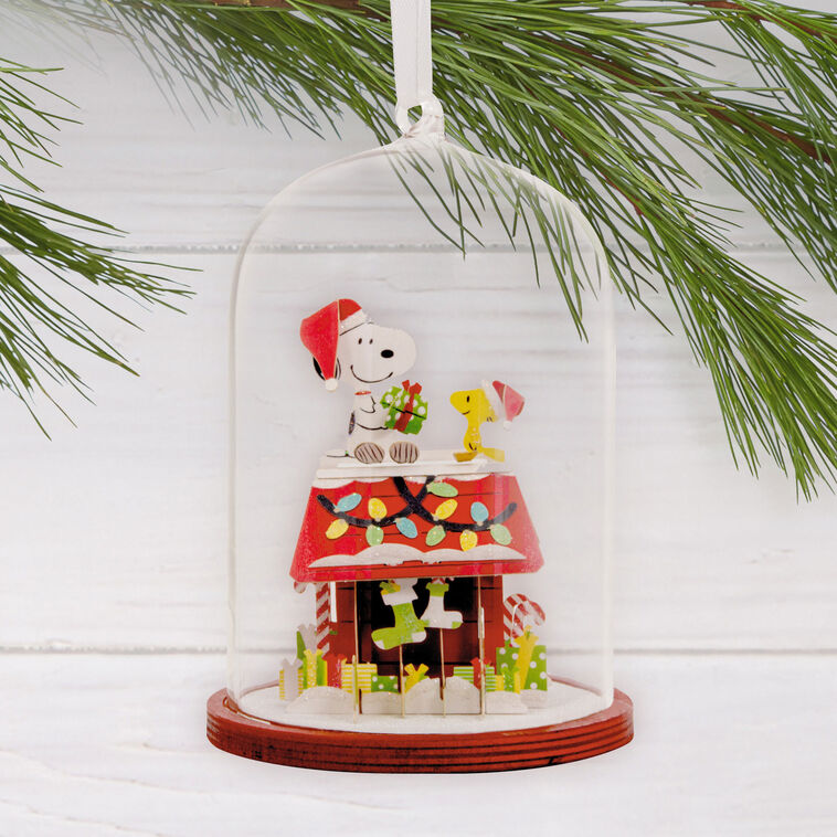  Peanuts® Snoopy's Doghouse Cloche Glass And Paper Hallmark Ornament