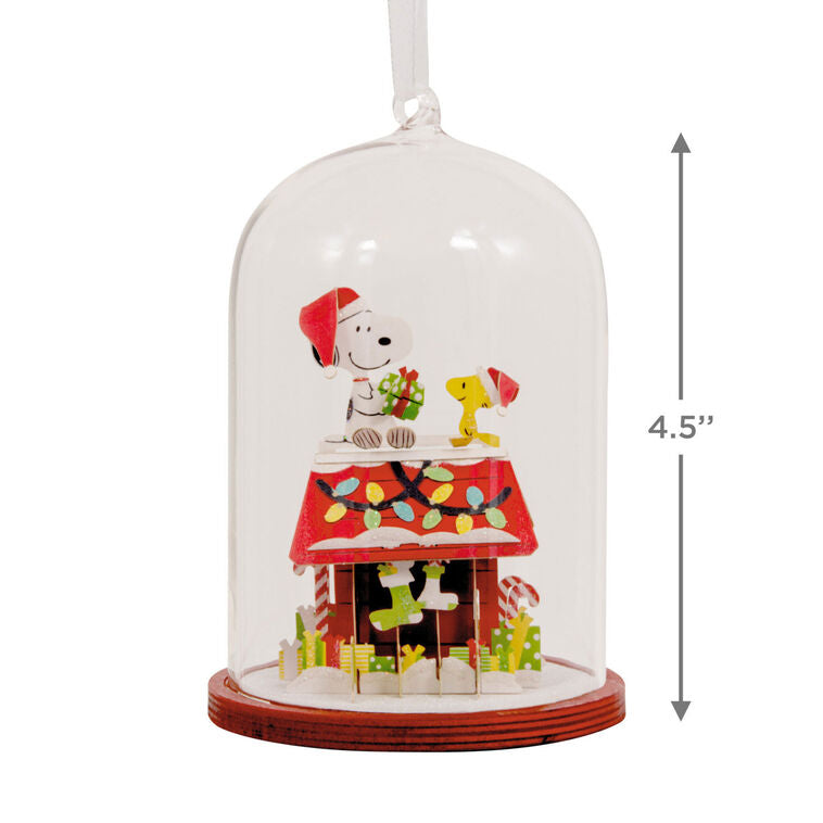  Peanuts® Snoopy's Doghouse Cloche Glass And Paper Hallmark Ornament