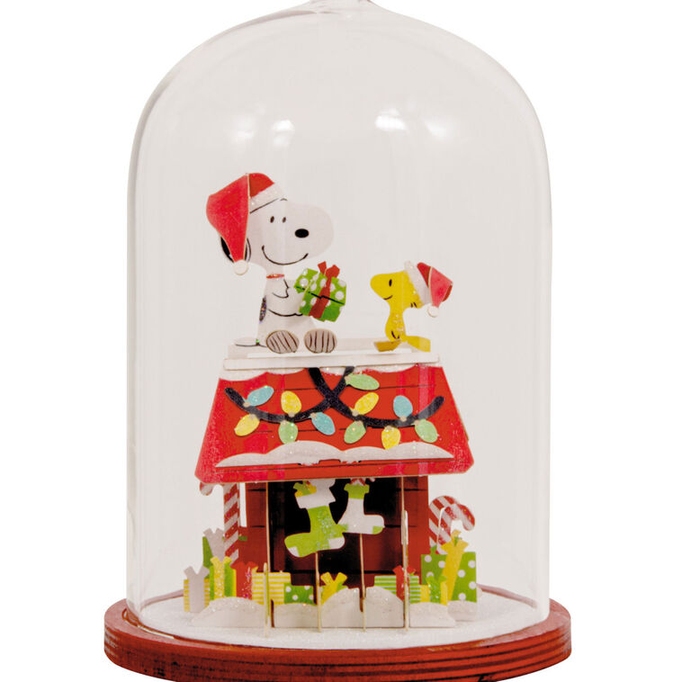  Peanuts® Snoopy's Doghouse Cloche Glass And Paper Hallmark Ornament