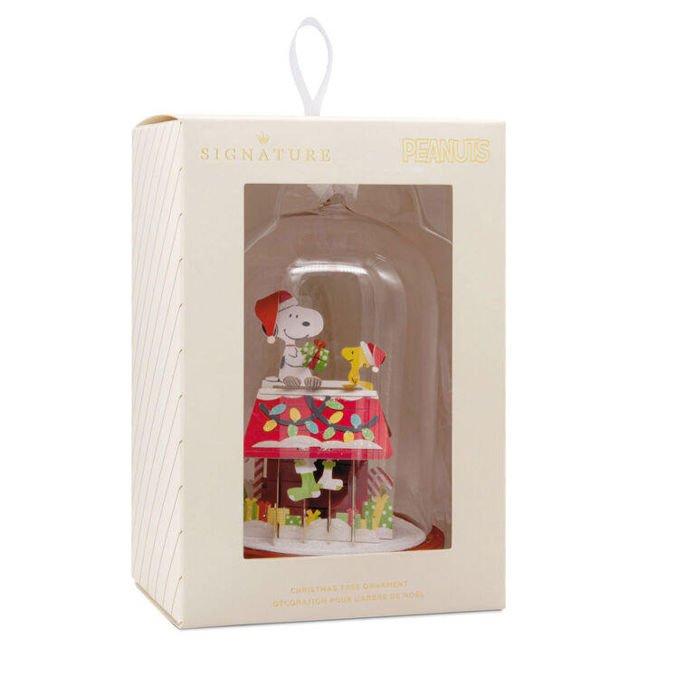  Peanuts® Snoopy's Doghouse Cloche Glass And Paper Hallmark Ornament