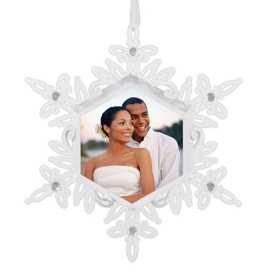 Hallmark Sparkling Snowflake Photo Personalized Metal Ornament