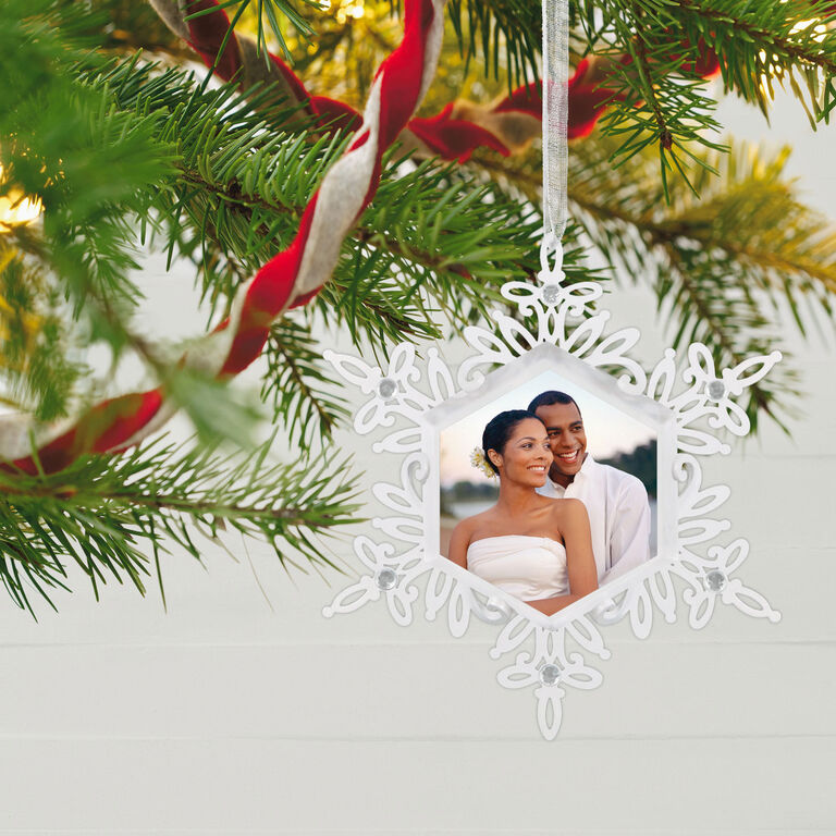 Hallmark Sparkling Snowflake Photo Personalized Metal Ornament
