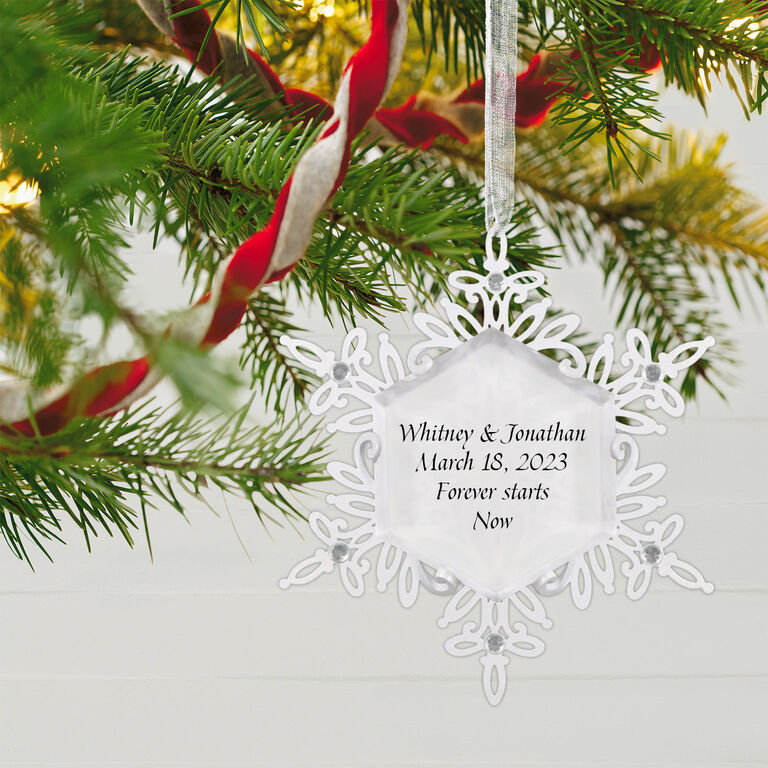 Hallmark Sparkling Snowflake Text Personalized Metal Ornament