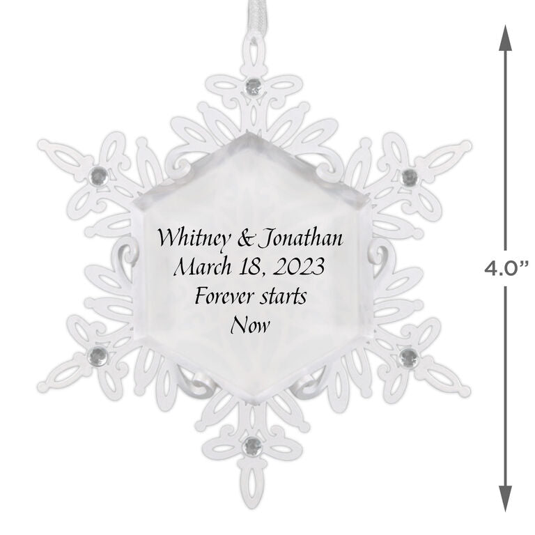 Hallmark Sparkling Snowflake Text Personalized Metal Ornament