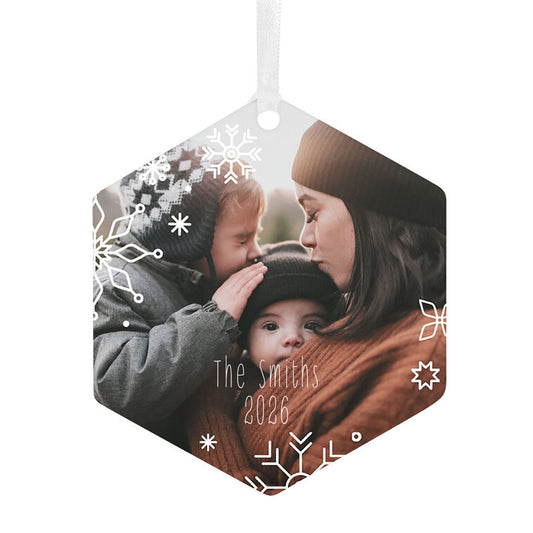 Hallmark Snowflakes Metal Personalized Ornament, Custom Photo And Text