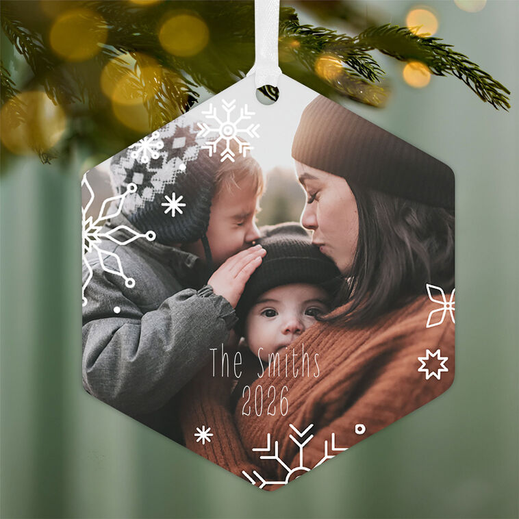 Hallmark Snowflakes Metal Personalized Ornament, Custom Photo And Text