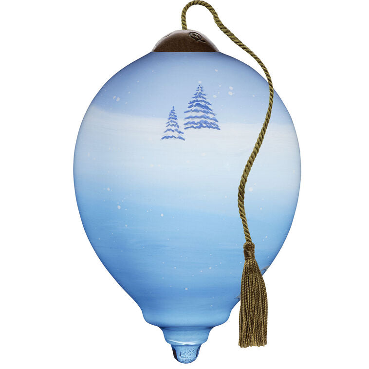  Ne'Qwa Art Christmas Wishes Snowman At Mailbox Glass Ornament