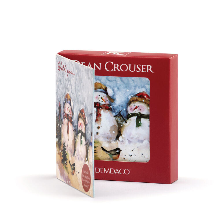  Snowmen Couple Magnet Ornament And Matching Card