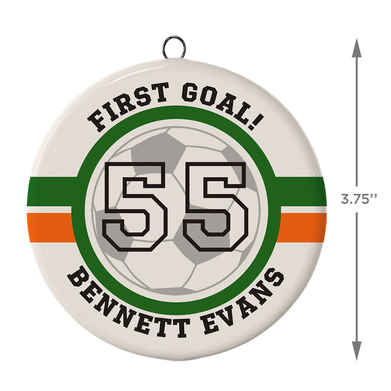  Soccer Ceramic Circle Personalized Ornament